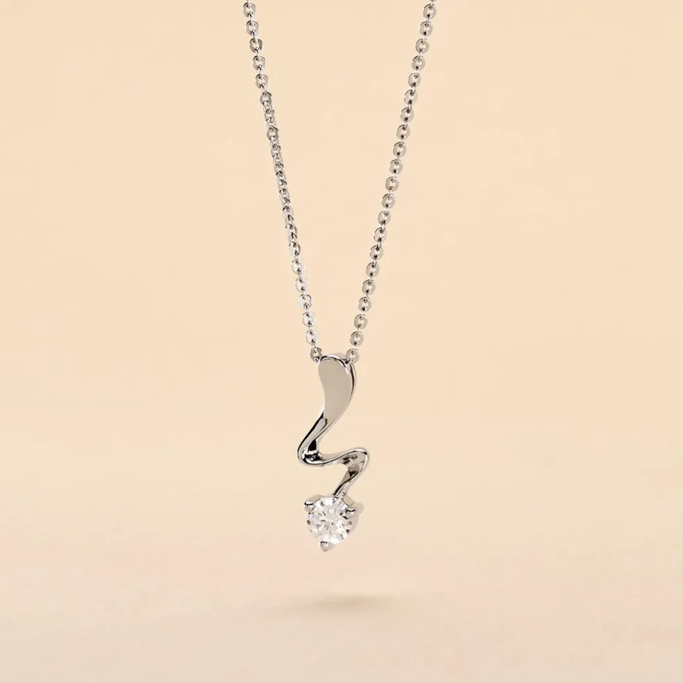 Collier Yedaz Argent Blanc Oxyde De Zirconium