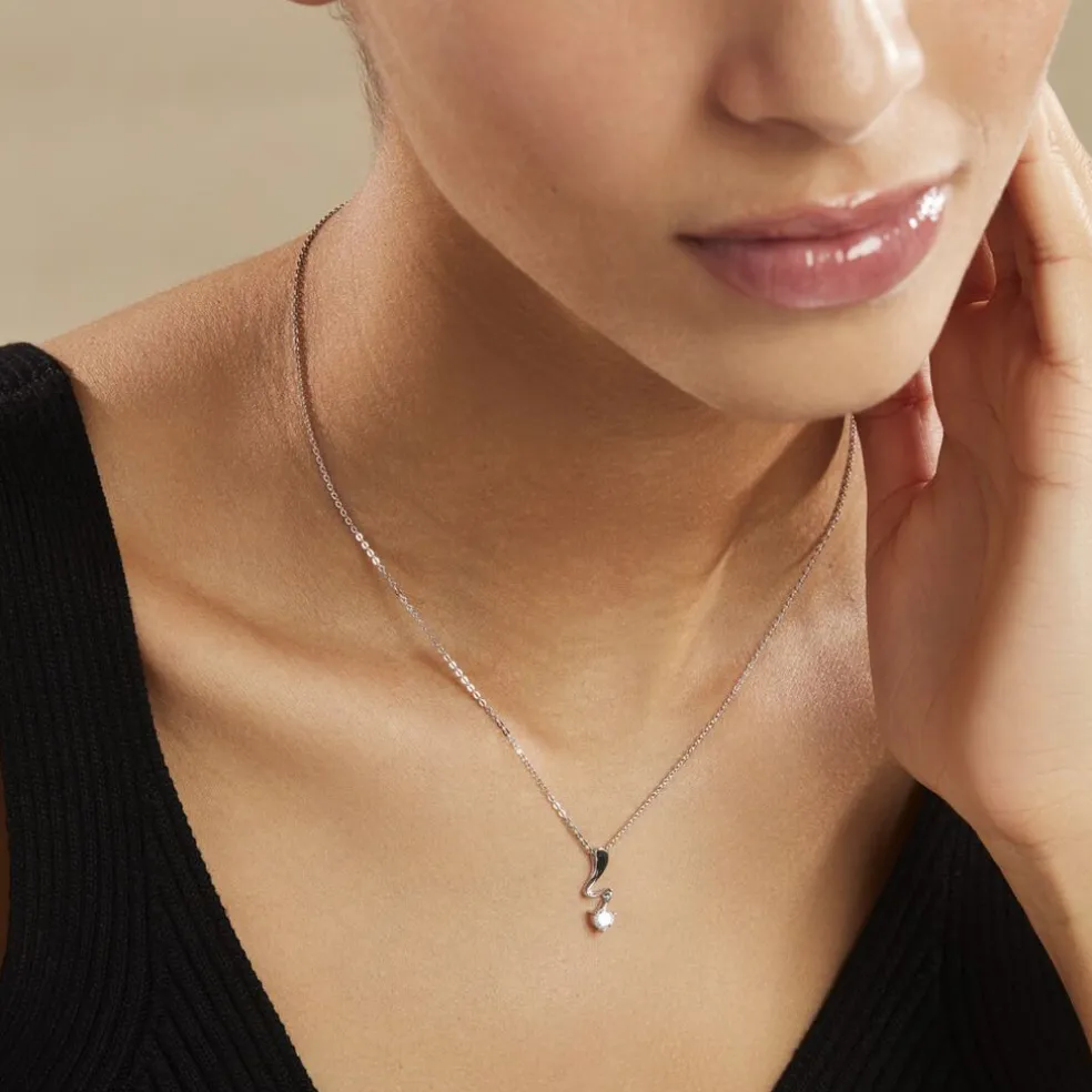 Collier Yedaz Argent Blanc Oxyde De Zirconium