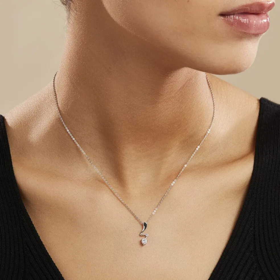 Collier Yedaz Argent Blanc Oxyde De Zirconium