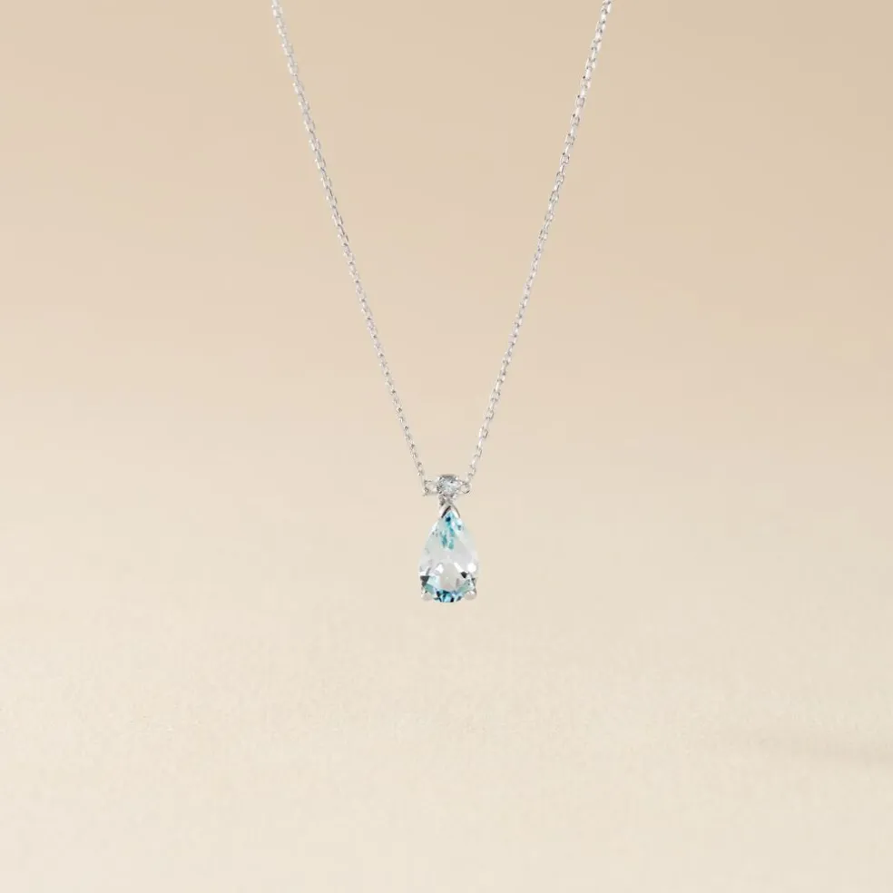 Collier Yrene Or Blanc Topaze