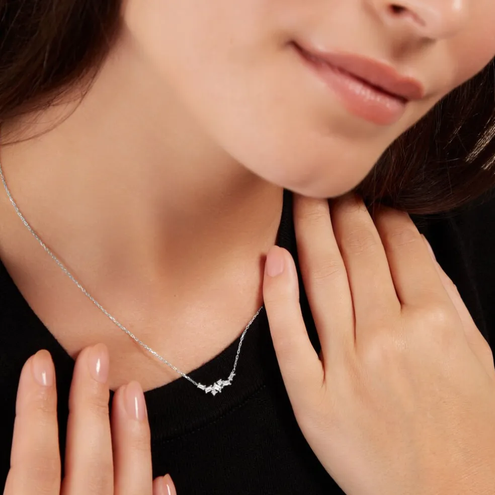 Collier Zachary Or Blanc Diamant Synthétique