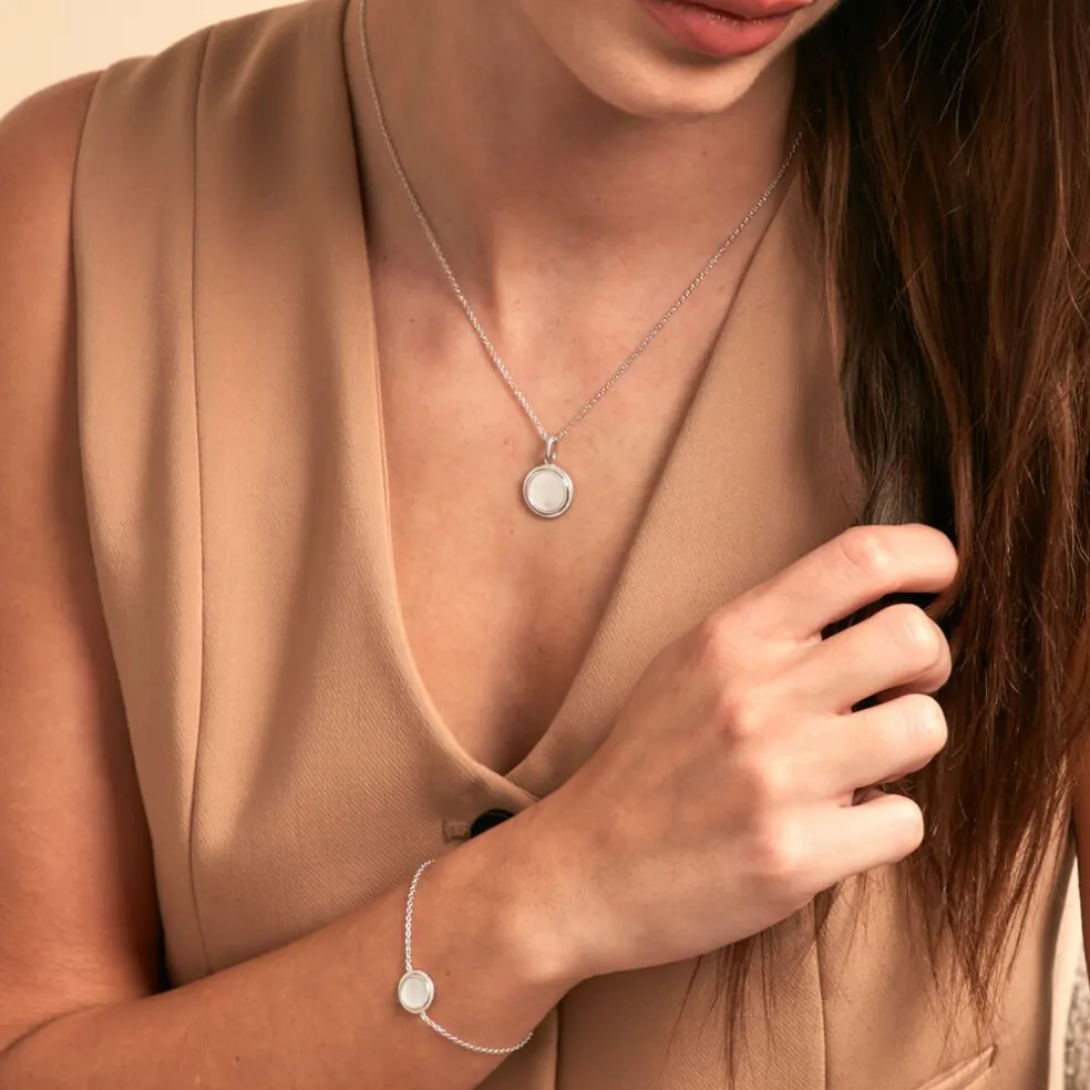 Collier Zea Argent Blanc Nacre