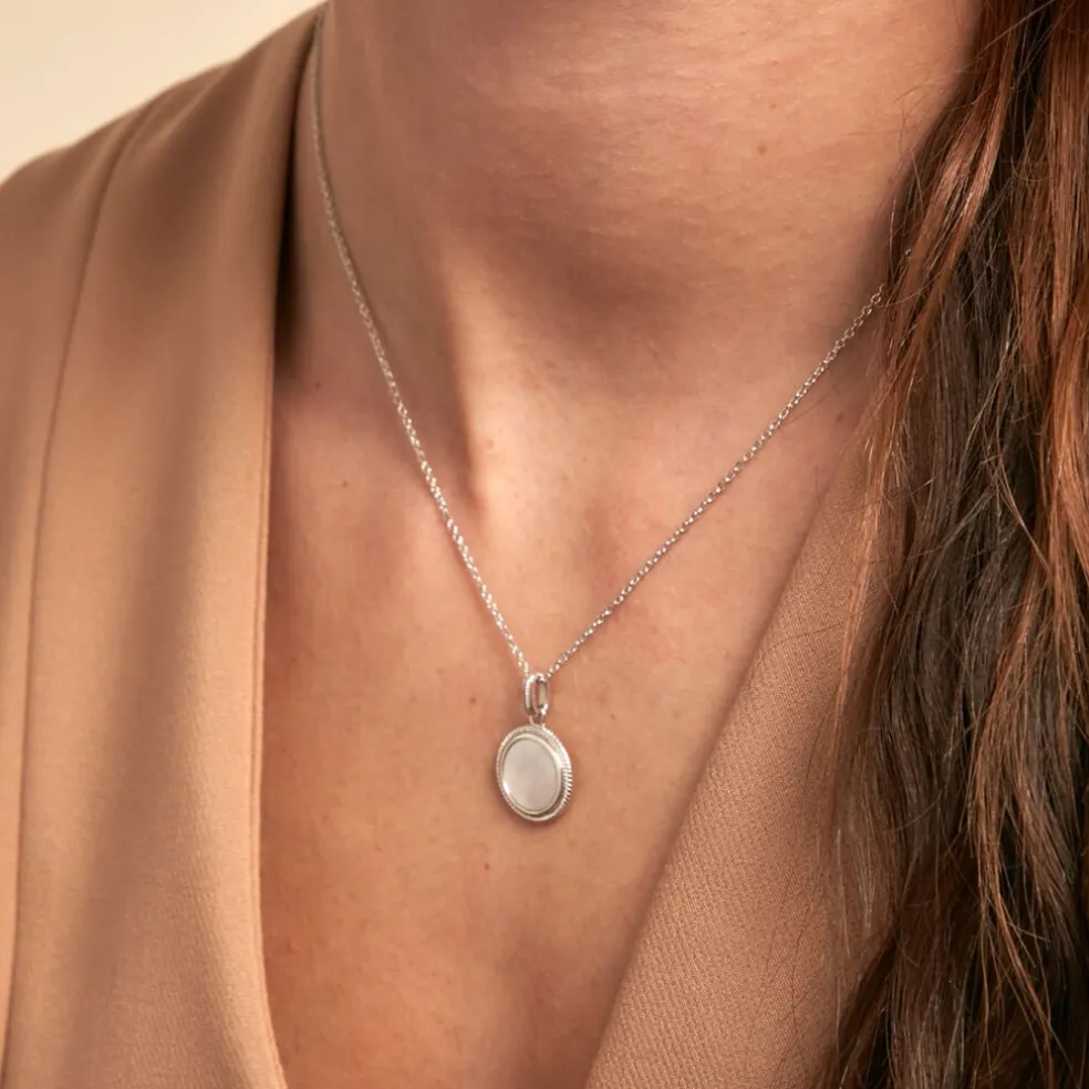 Collier Zea Argent Blanc Nacre