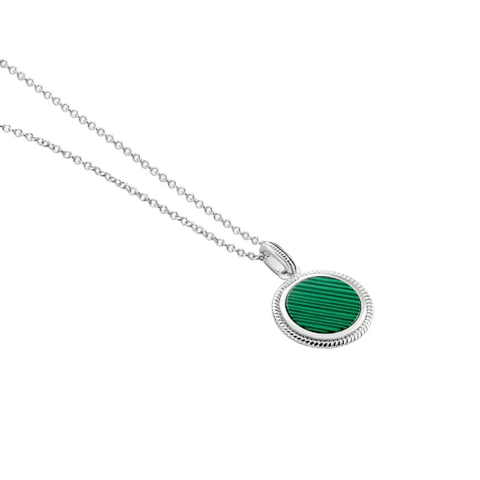 Collier Zea Argent Blanc Malachite