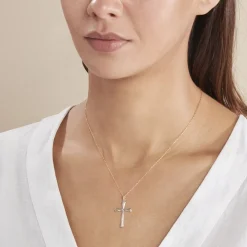 CORANTIN KREUZ 2 Unisex Anhänger Gold Bicolor 375 (9 Karat) Religiöses Kreuz