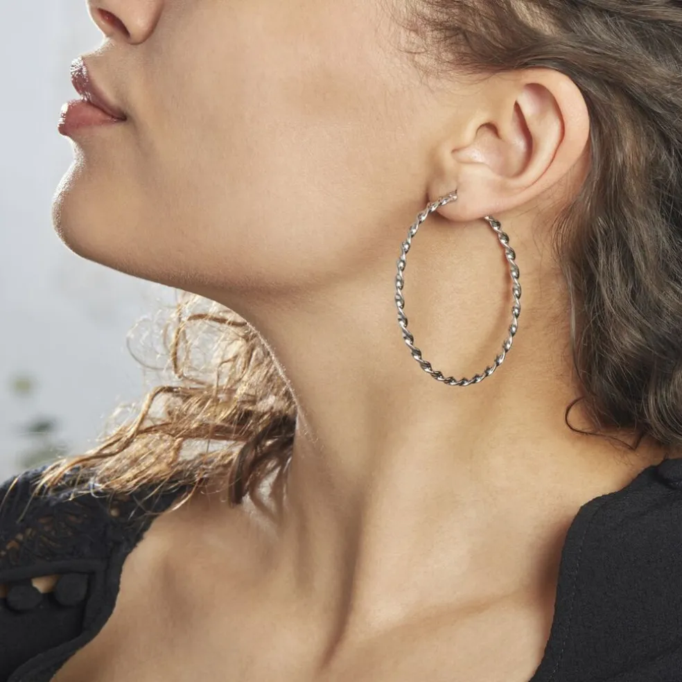 Creoles Acier Blanc Antonello