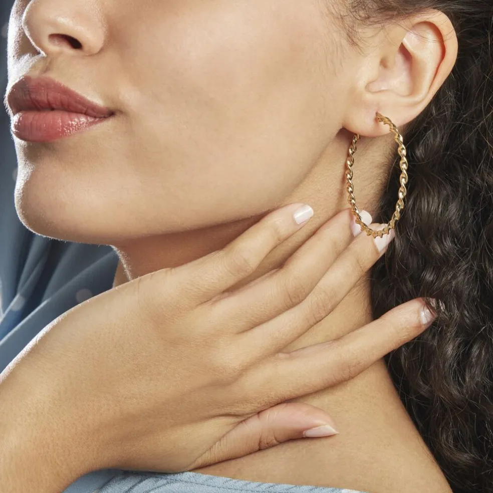 Creoles Acier Dore Antonello