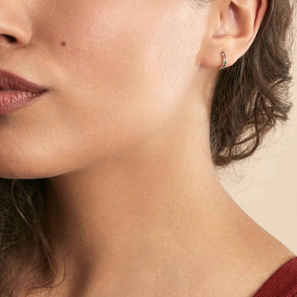 Creoles Andgelina Or Jaune Oxydes De Zirconium