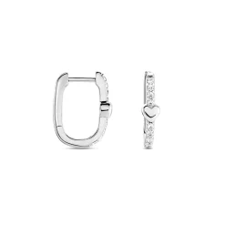 Creoles Argent Blanc Deep In Love Oxyde De Zirconium