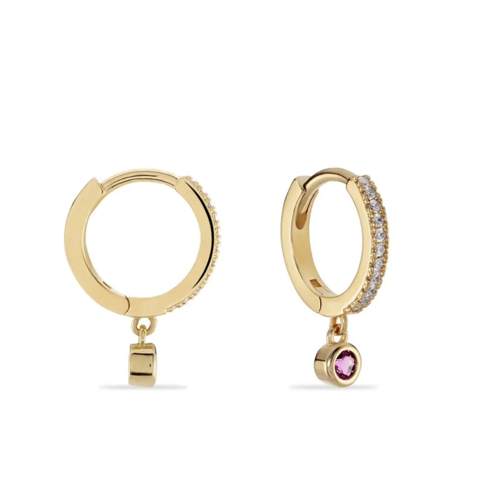 Creoles Dili Plaqué Or Pierres