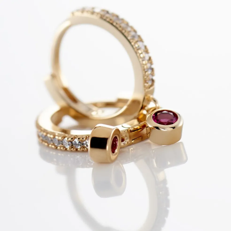 Creoles Dili Plaqué Or Pierres