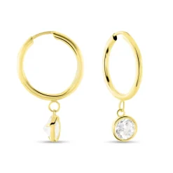 Creoles Or Jaune Lowan Oxyde De Zirconium