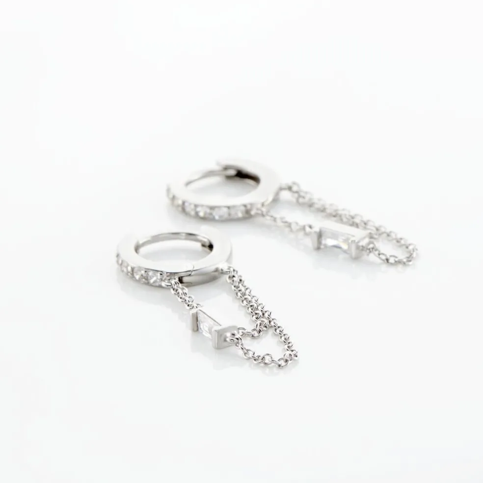 Créole Argent Blanc Javier Oxydes De Zirconium