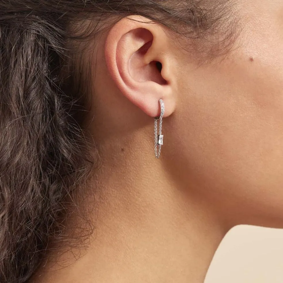 Créole Argent Blanc Javier Oxydes De Zirconium