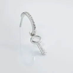 Créole Unitaire Ancelin Rondes Argent Blanc Oxyde De Zirconium