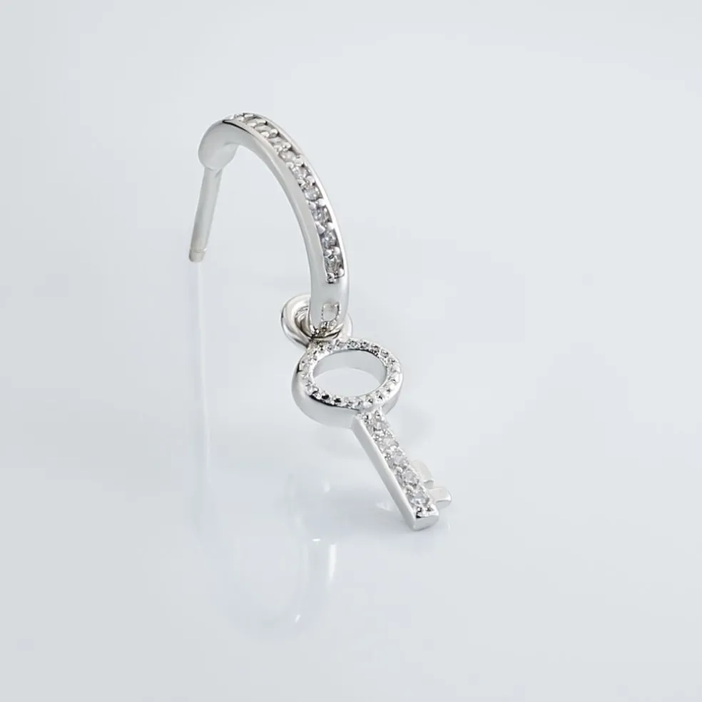 Créole Unitaire Ancelin Rondes Argent Blanc Oxyde De Zirconium