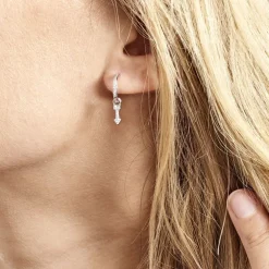 Créole Unitaire Ancelin Rondes Argent Blanc Oxyde De Zirconium