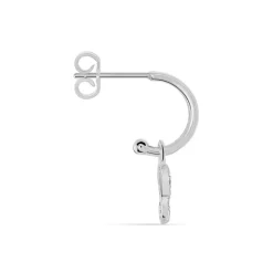 Créole Unitaire Ancelin Rondes Argent Blanc Oxyde De Zirconium