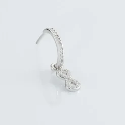 Créole Unitaire Ancelin Rondes Argent Blanc Oxyde De Zirconium