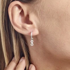 Créole Unitaire Ancelin Rondes Argent Blanc Oxyde De Zirconium