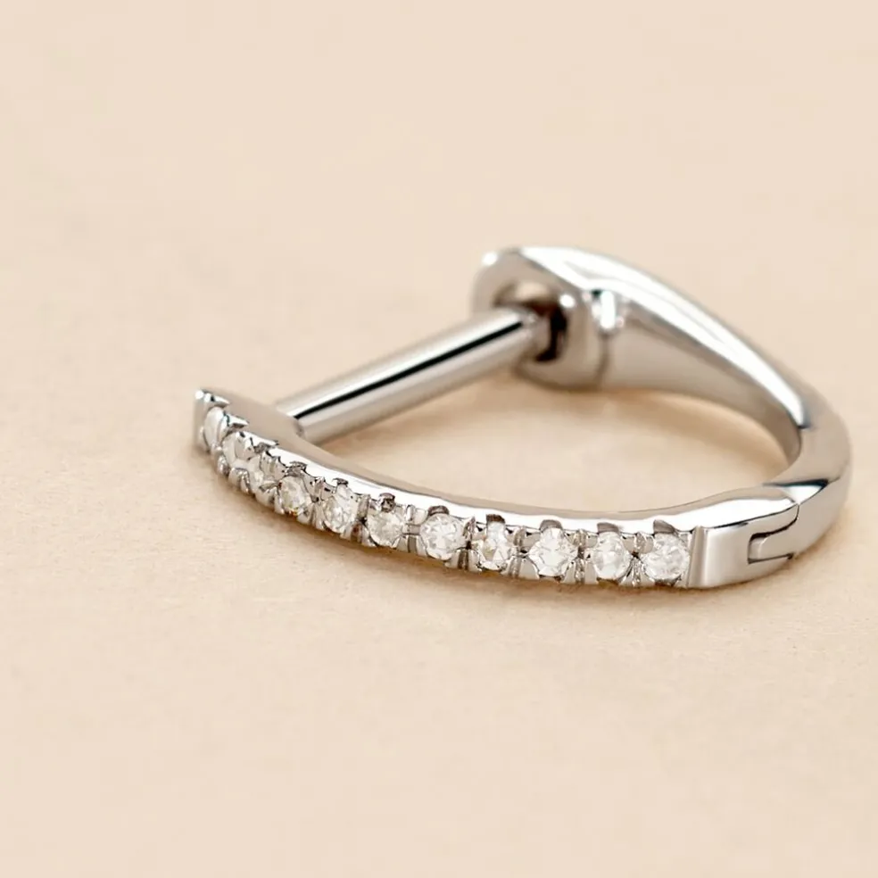 Créole Unitaire Aryanna Or Blanc Diamant