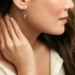 Créole Unitaire Yasha Plaqué Or Jaune Spinelle Synthétique