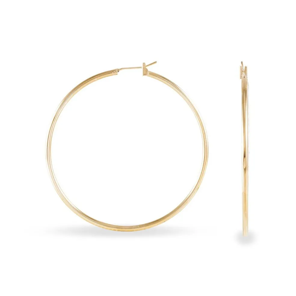 Créoles Ada Lisse Plaqué Or Jaune