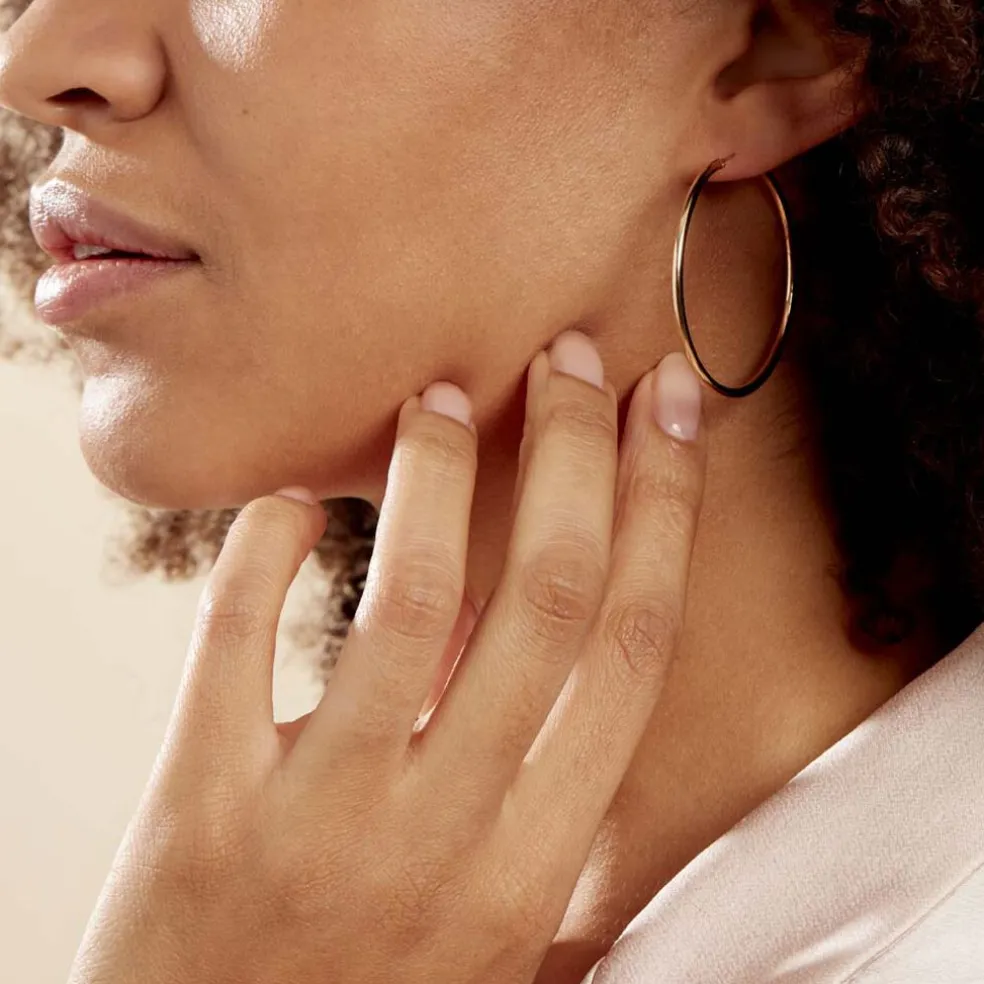 Créoles Ada Lisse Plaqué Or Jaune