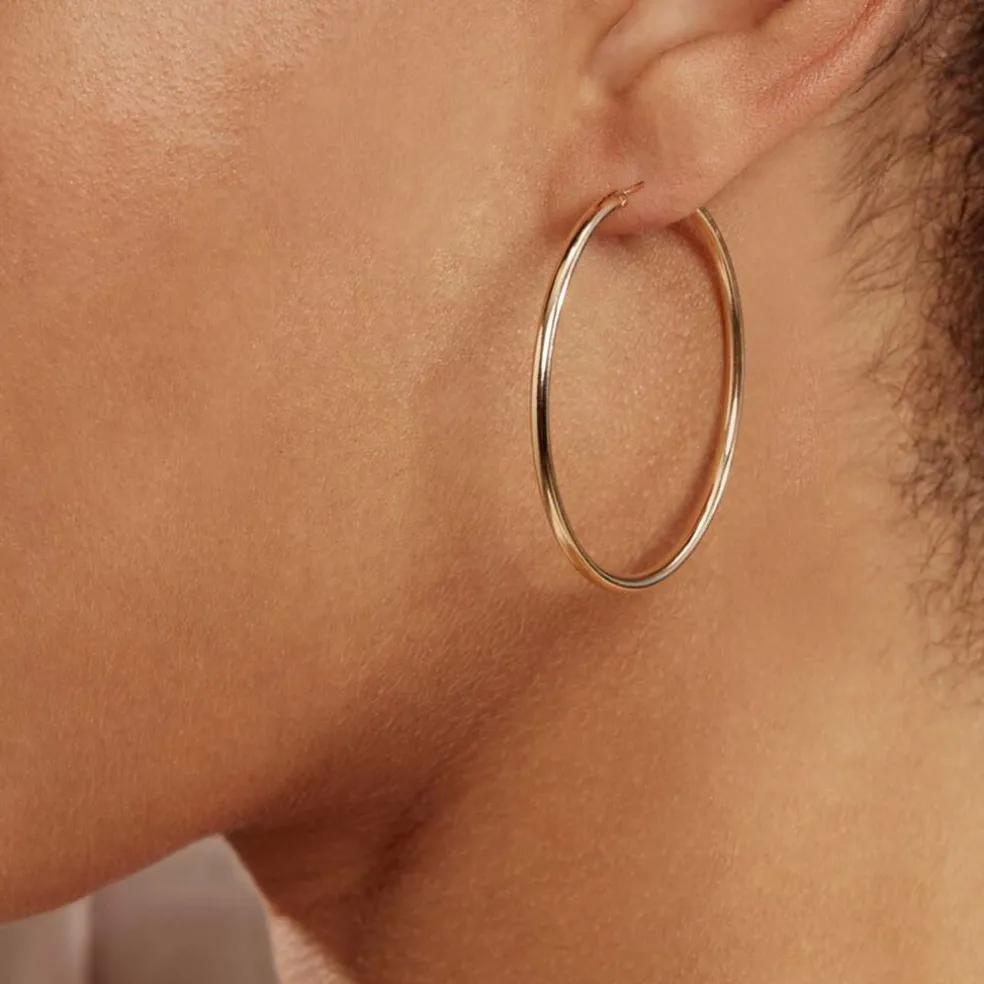 Créoles Ada Lisse Plaqué Or Jaune