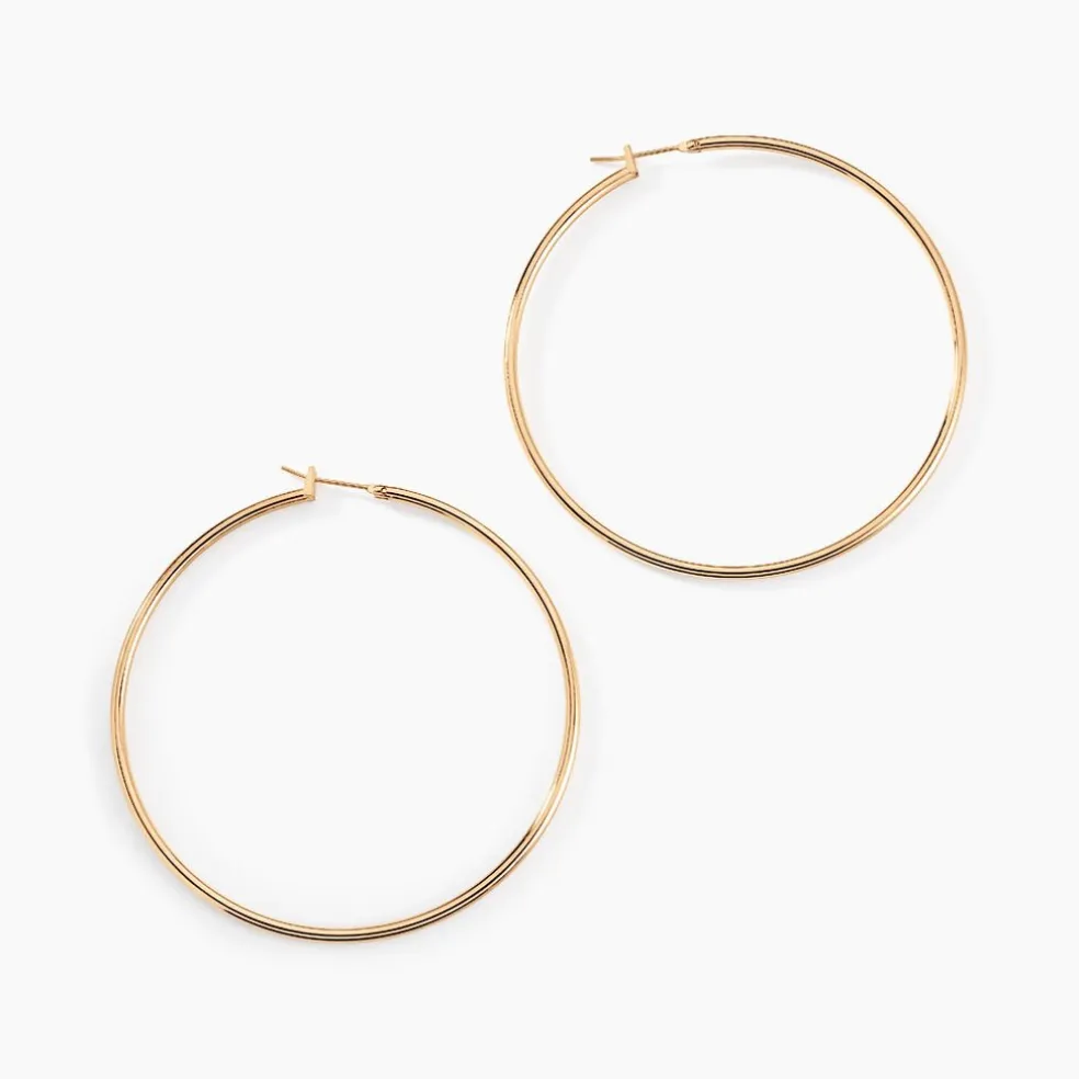 Créoles Ada Lisse Plaqué Or Jaune