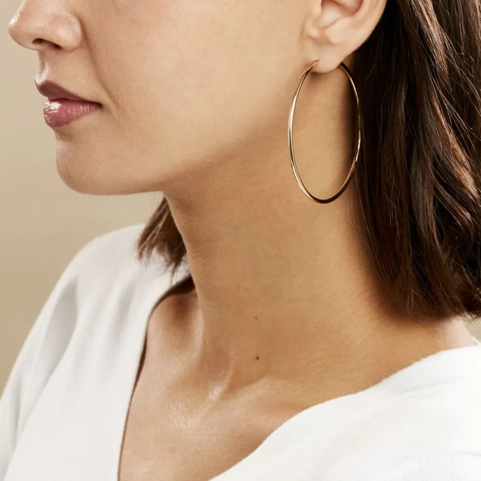 Créoles Ada Lisse Plaqué Or Jaune