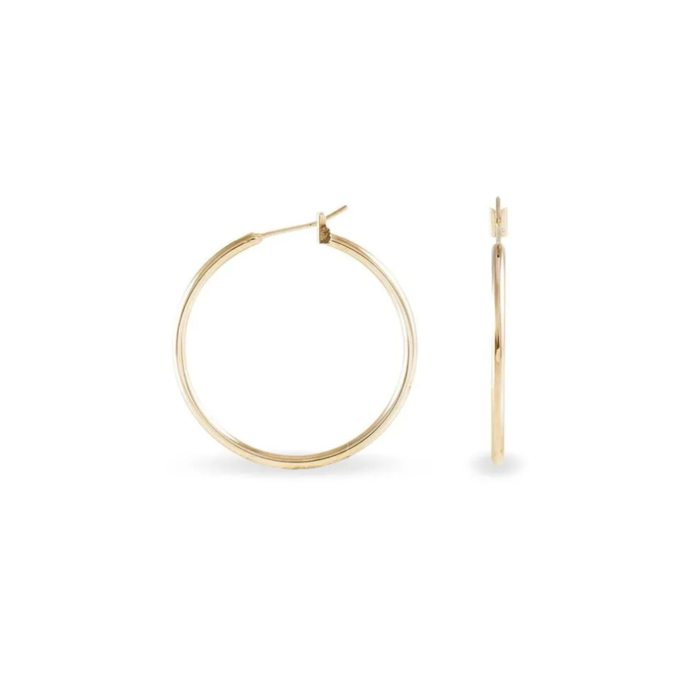 Créoles Ada Lisse Plaque Or Jaune