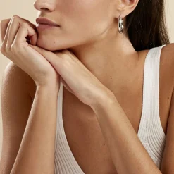 Créoles Adama Acier Blanc