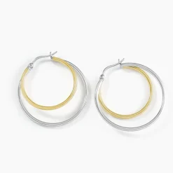 Créoles Adisson Acier Bicolore