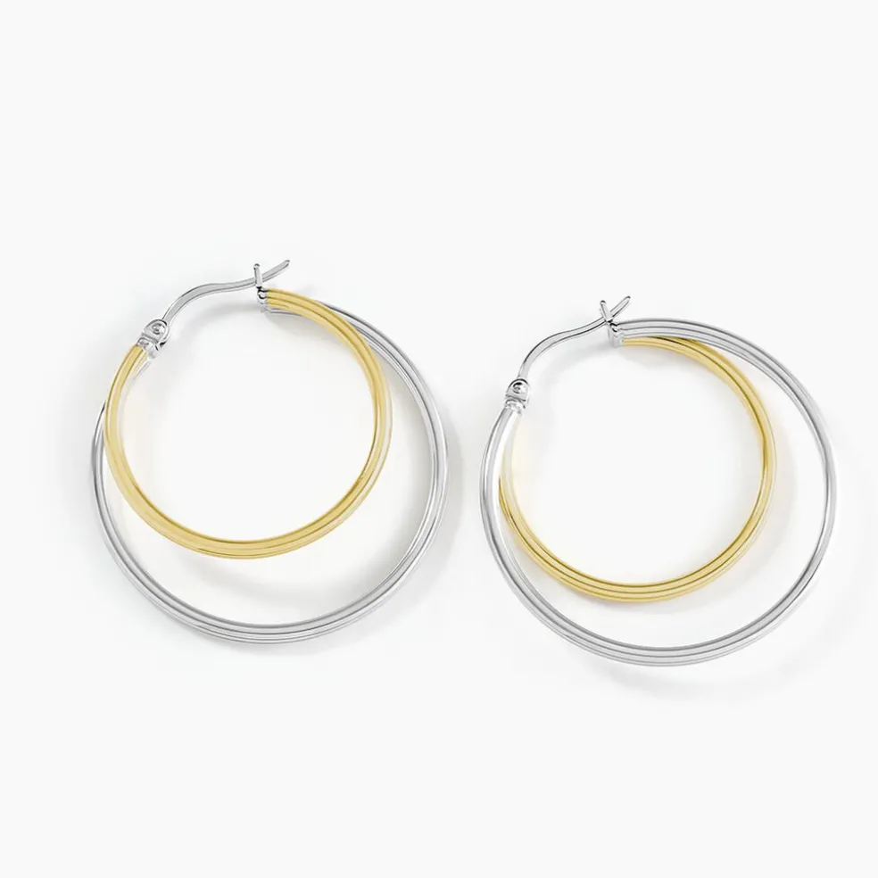 Créoles Adisson Acier Bicolore