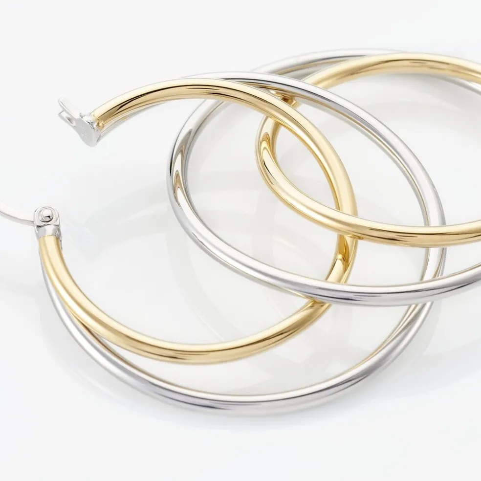 Créoles Adisson Acier Bicolore