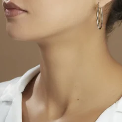 Créoles Adisson Acier Bicolore