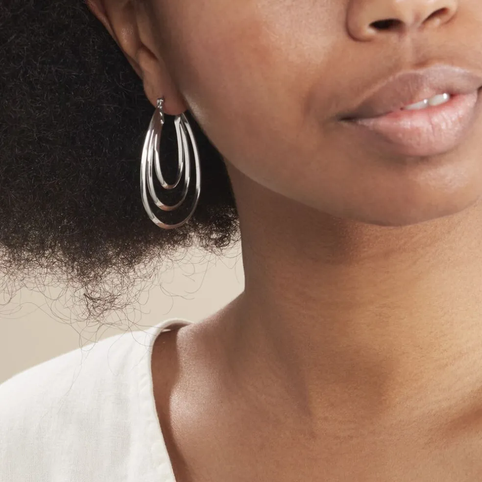 Créoles Aglae Acier Blanc