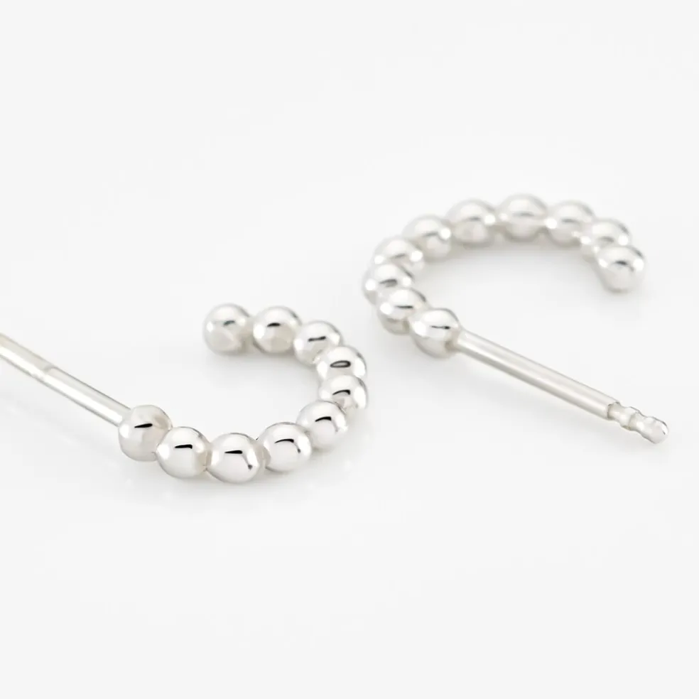 Créoles Aika Argent Blanc