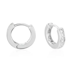 Créoles Alexa Argent Blanc Oxyde De Zirconium