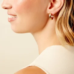 Créoles Amae Plaque Or Jaune