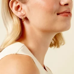 Créoles Amae Plaque Or Jaune