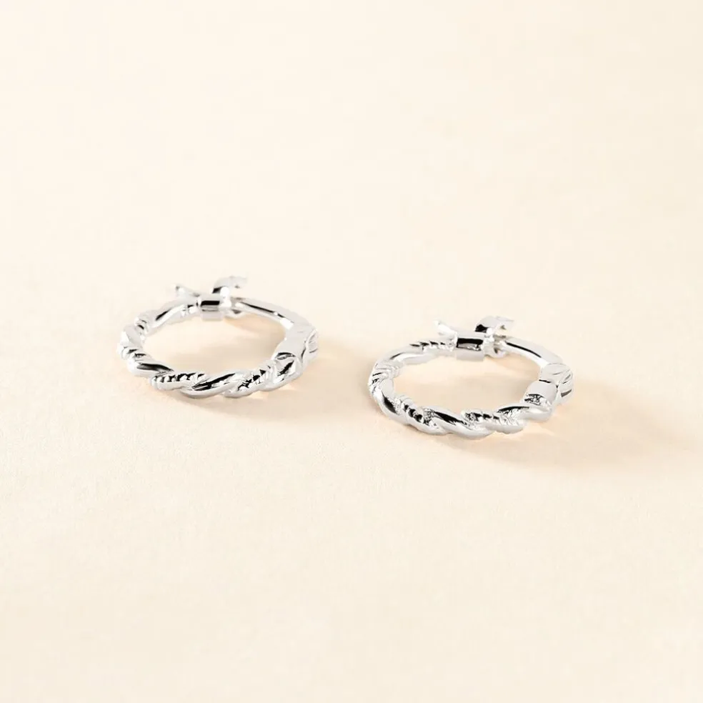 Créoles Anastasia Argent Blanc