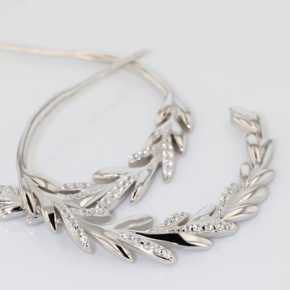 Créoles Andeol Rondes Argent Blanc Oxyde De Zirconium