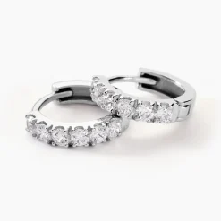 Créoles Andgelina Rondes Or Blanc Oxyde De Zirconium