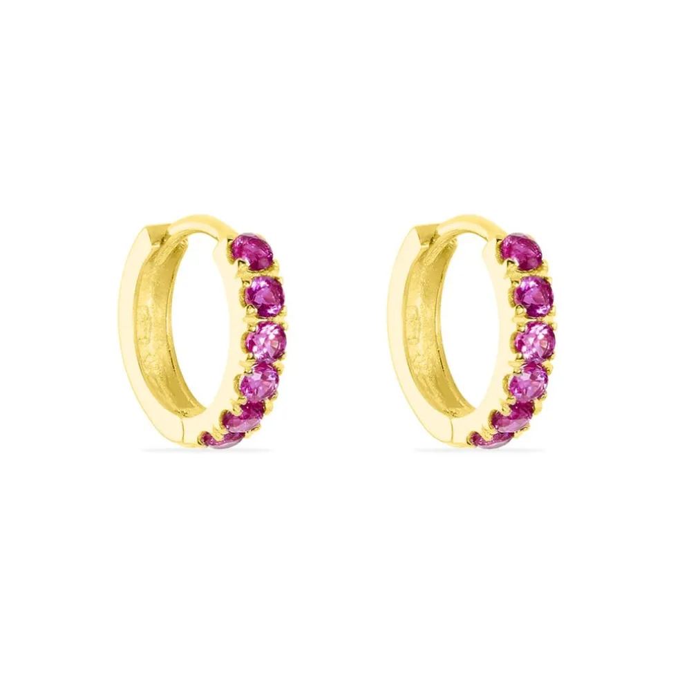 Créoles Andgelina Rondes Or Jaune Oxyde De Zirconium