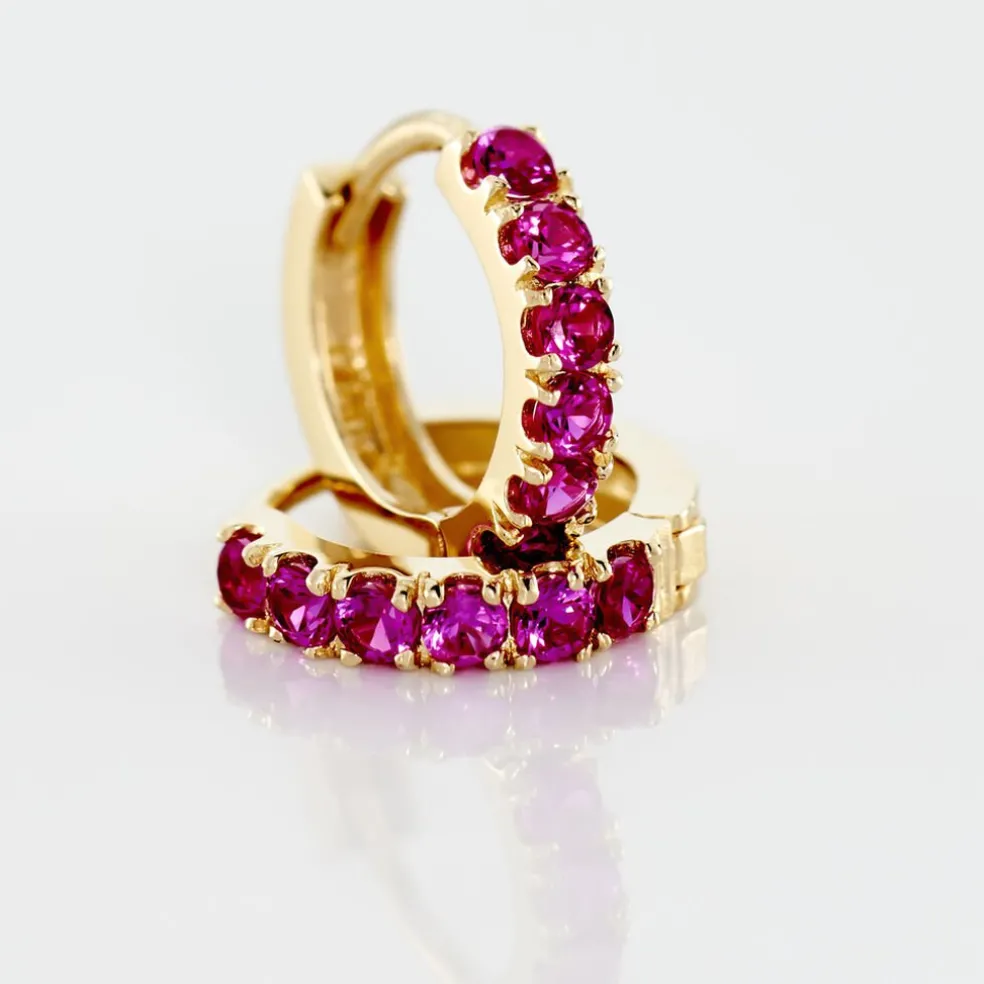 Créoles Andgelina Rondes Or Jaune Oxyde De Zirconium