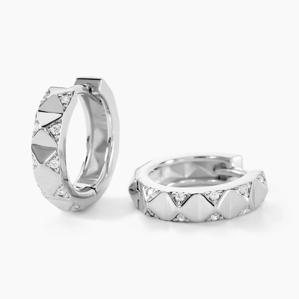 Créoles Anicette Argent Blanc Oxyde De Zirconium