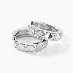 Créoles Anicette Argent Blanc Oxyde De Zirconium