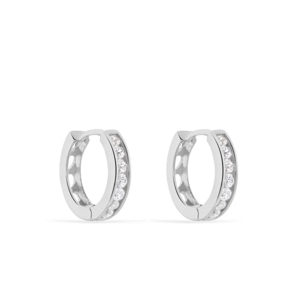 Créoles Anne-sixtine Argent Blanc Oxyde De Zirconium